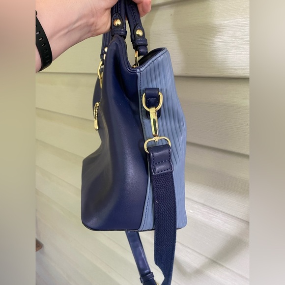 POMELO BEST Neapolitan handbag PU leather shoulder bag crossbody blue purse EUC - Picture 6 of 16